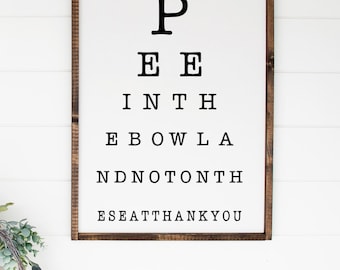 Pee In The Bowl And Not On The Seat Sign, Funny Bathroom Sign, Boy Bathroom Sign