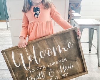 Wedding Welcome Sign, Wood Wedding Sign, Rustic Wedding Decor, Farmhouse Weddings, Personalized Wedding Signs, Wedding Entrance Sign,