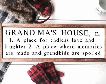 Grandmas House Sign, Grandparents House, Gift for Grandparents, Custom grandparents Sign, Grandparents Gift