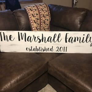Established Family Name Sign, Personalized Sign, Rustic Home Decor, Painted Sign, Est Year, Wedding Established Sign, Year Established image 2