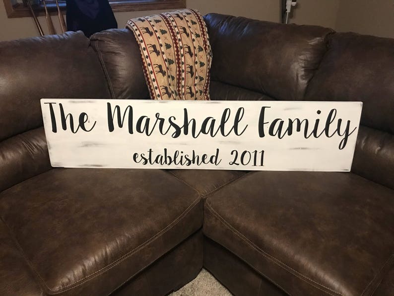 Established Family Name Sign, Personalized Sign, Rustic Home Decor, Painted Sign, Est Year, Wedding Established Sign, Year Established image 2