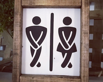 Funny Bathroom Sign Funny Bathroom Wall Art Funny Restroom Signs ...
