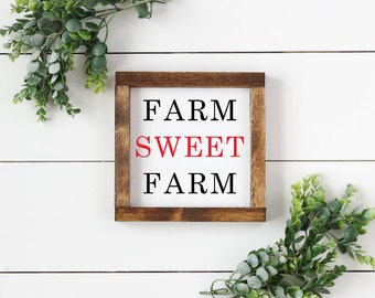 Farm Sweet Farm, Farmhouse Sign, Farm Sign, Kitchen Sign, Farmhouse Decor, Farm Sweet Farm Sign