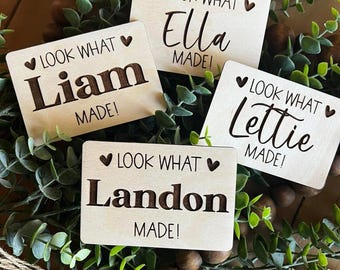 Personalized “Look What I Made” Magnet | Kids Artwork Fridge Magnet | Custom Name Magnet | Teacher Gift | Mom Gift | Kids Art Display | Hand