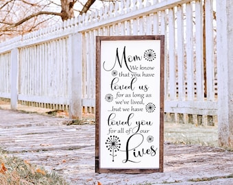 Mom We Know That You Have Loved Us For As Long As We Have Lived, Mothers Day Gift, Sign For Mom
