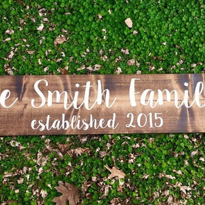 Established Family Name Sign, Personalized Sign, Rustic Home Decor, Painted Sign, Est Year, Wedding Established Sign, Year Established image 3