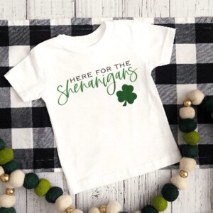 Kids&#39; Here for the Shenanigans St. Patrick’s Day Shirt