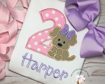 puppy birthday shirt, girls puppy birthday shirt, girls 1st birthday shirt, 2nd birthday puppy shirt, dog birthday shirt, pink and purple