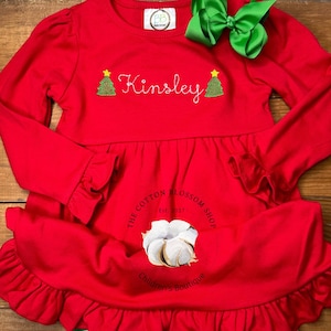 white christmas dresses Monogrammed Corduroy Christmas dress in navy with santa monogram, Girls  personalized Christmas dress, coordinating sibling Christmas outfits