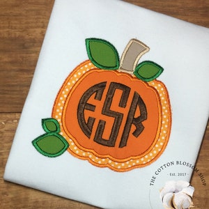 Boys Embroidered Pumpkin Shirt: Monogrammed Toddler Halloween Tee