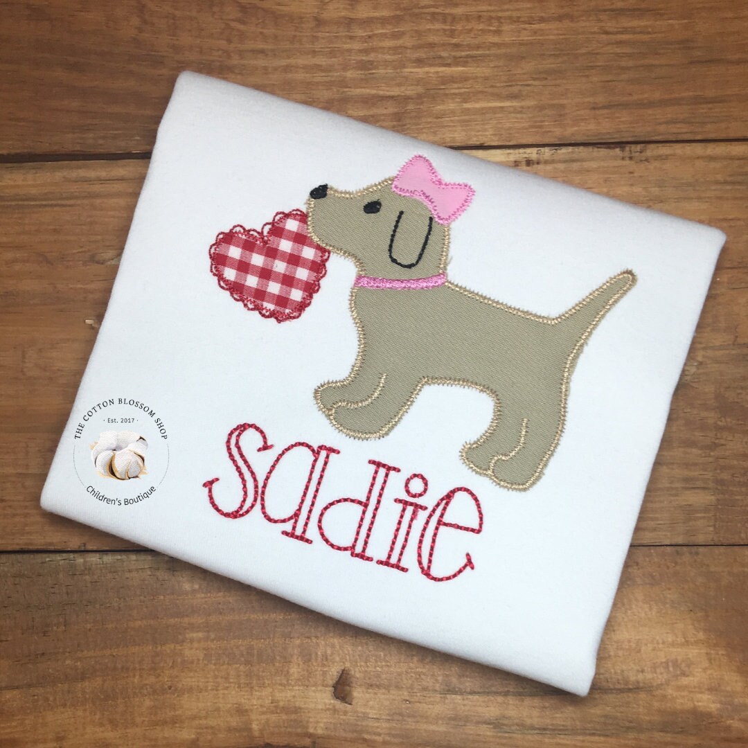 Puppy Applique Girls Set main image 0