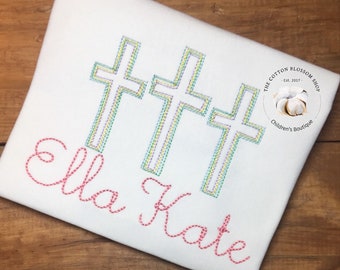 Personalized Girls Easter Crosses Shirt