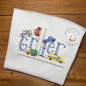 Boys Vehicles Personalized Shirt