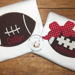 Matching monogrammed football shirts, brother sister matching football shirts, set, sibling shirts