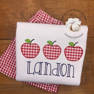 Boys first day of school dumptruck, boys back to school shirt, boys apple shirt, boys kindergarten shirt, monogrammed shirt, school outfit