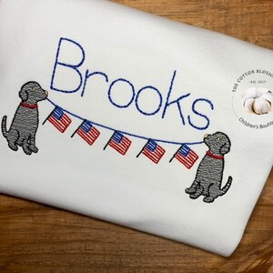 Patriotic Dog Shirt: Personalized Embroidered American Flag