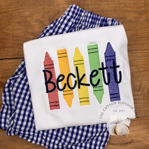 Boys first day of school, boys back to school shirt, boys crayons shirt, boys kindergarten shirt, preschool shirt