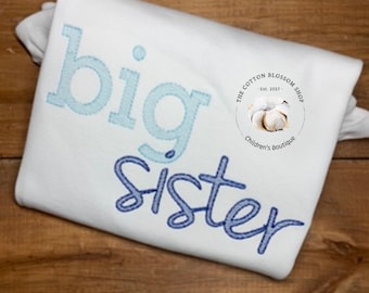 Big Sister Embroidered Shirt: Pregnancy Announcement