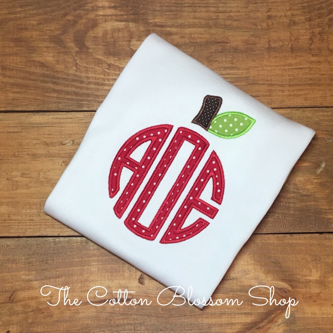 Back to School Shirt Apple Monogram Shirt Back to School - Etsy