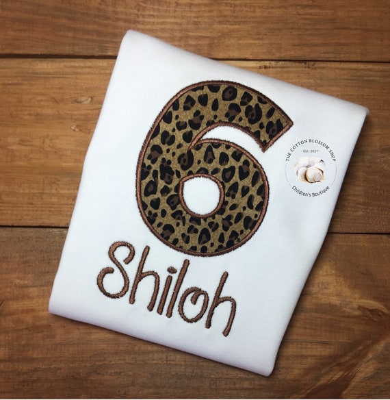 Girls Cheetah Print Birthday Shirt 