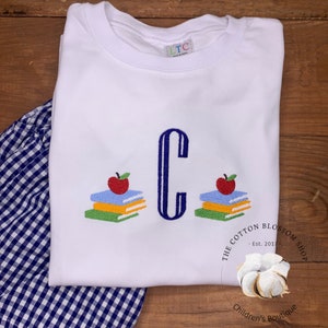Boys Embroidered Monogrammed First Day of School Shirt