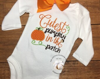 Embroidered Pumpkin Shirt: Cutest in the Patch, Thanksgiving Outfit