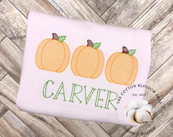 Personalized Toddler Pumpkin Shirt: Embroidered Fall Monogram