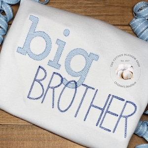 Big Brother Embroidered Shirt: Pregnancy Announcement Tee