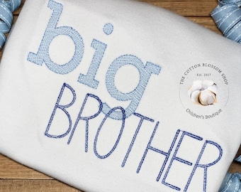 Big Brother Embroidered Shirt: Pregnancy Announcement Tee, Big Brother Shirt
