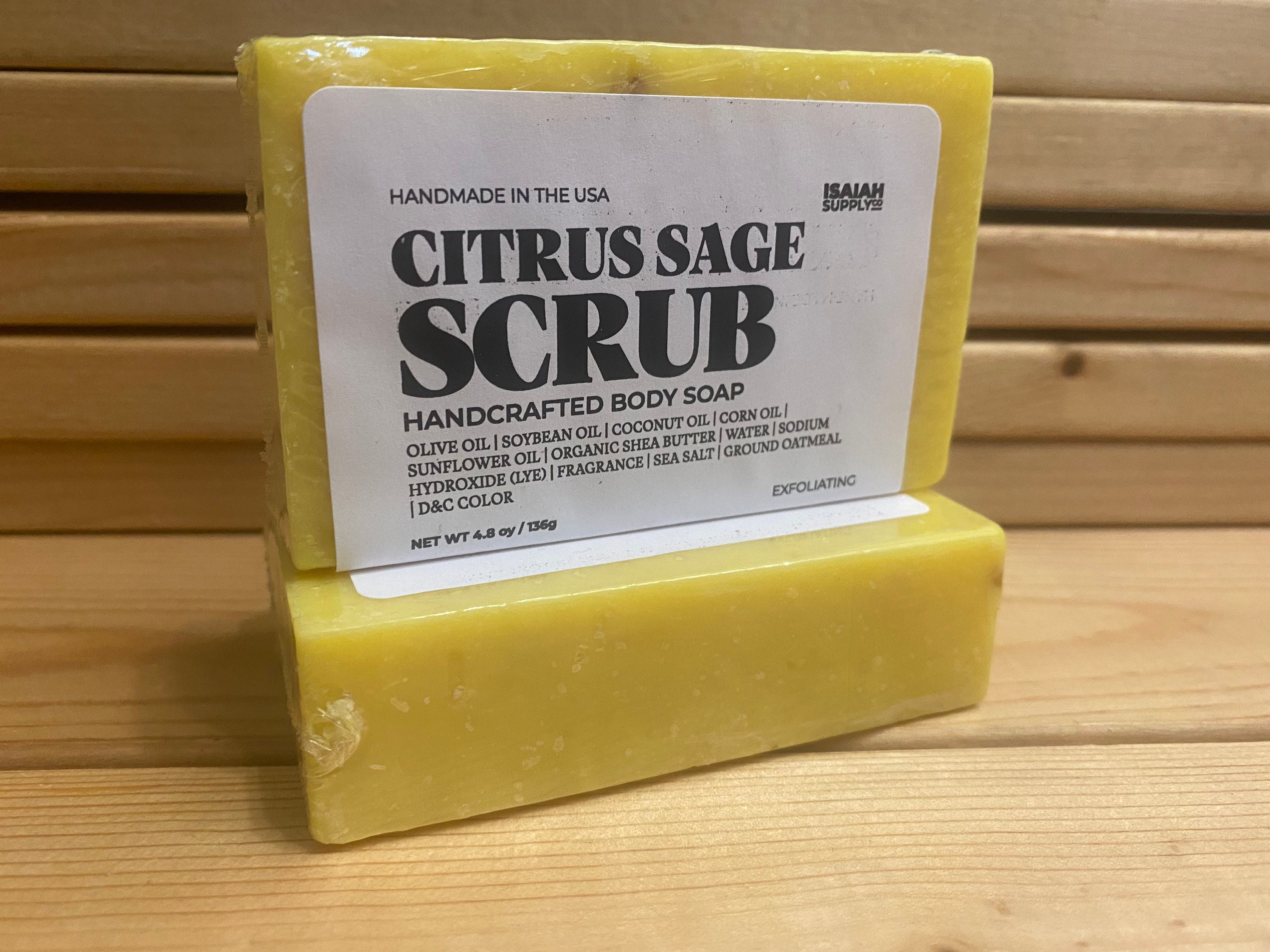 Citrus Sage Scrub Handmade Natural Body Soap Exfoliating Etsy UK