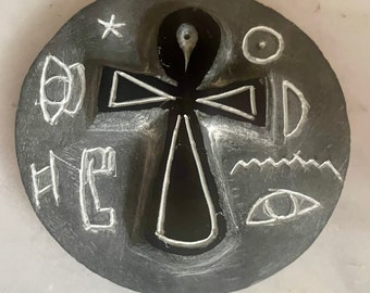 Porte-encens Ankh et hiéroglyphes