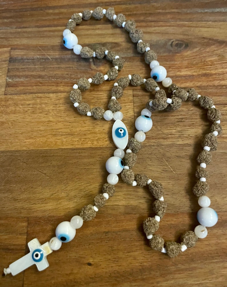 Scented evil eye rosary with Greek herbs image 1