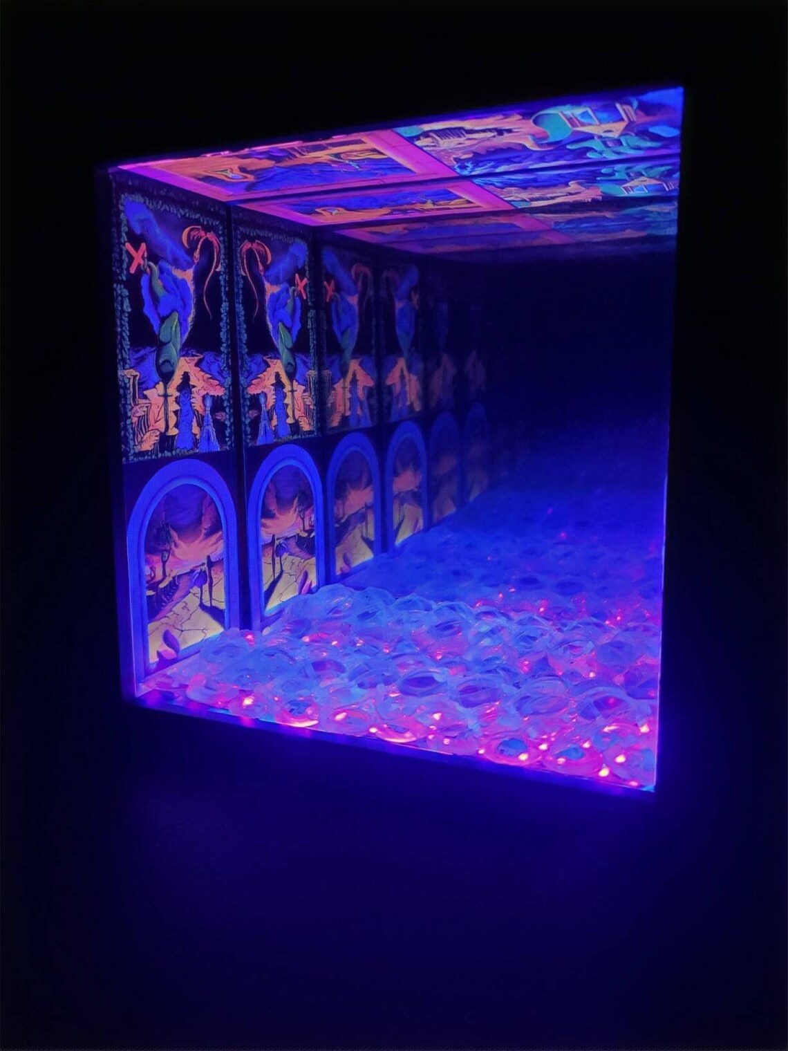 UV Infinity Mirror Box Blacklight Reactive Etsy