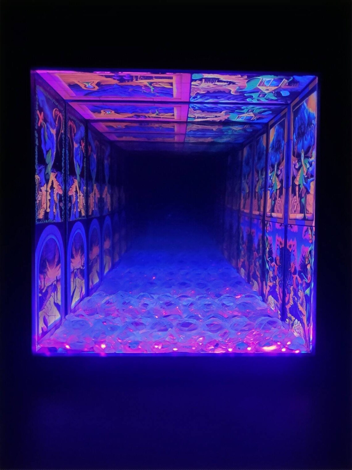 UV Infinity Mirror Box Blacklight Reactive Etsy