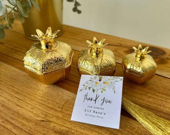 Pomegranate Wedding Favor Box, Personalized Party Gifts