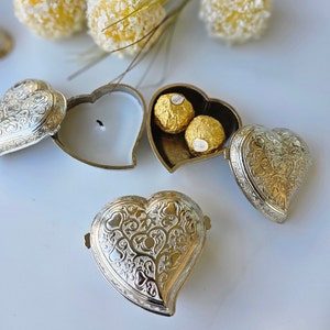 Elegant Heart Favor Boxes for Weddings, Bridal Showers, Special Occasions - Candle or Candy Keepsake Holder