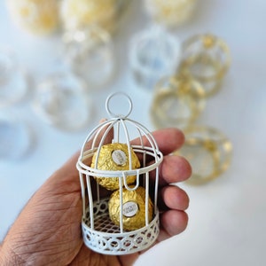 Suporte de vela gaiola para lembrancinhas de casamento, ideia de lembrancinhas de casamento, gaiola de pássaro branca, decoração de casamento, fio, caixa de lembrancinhas de casamento