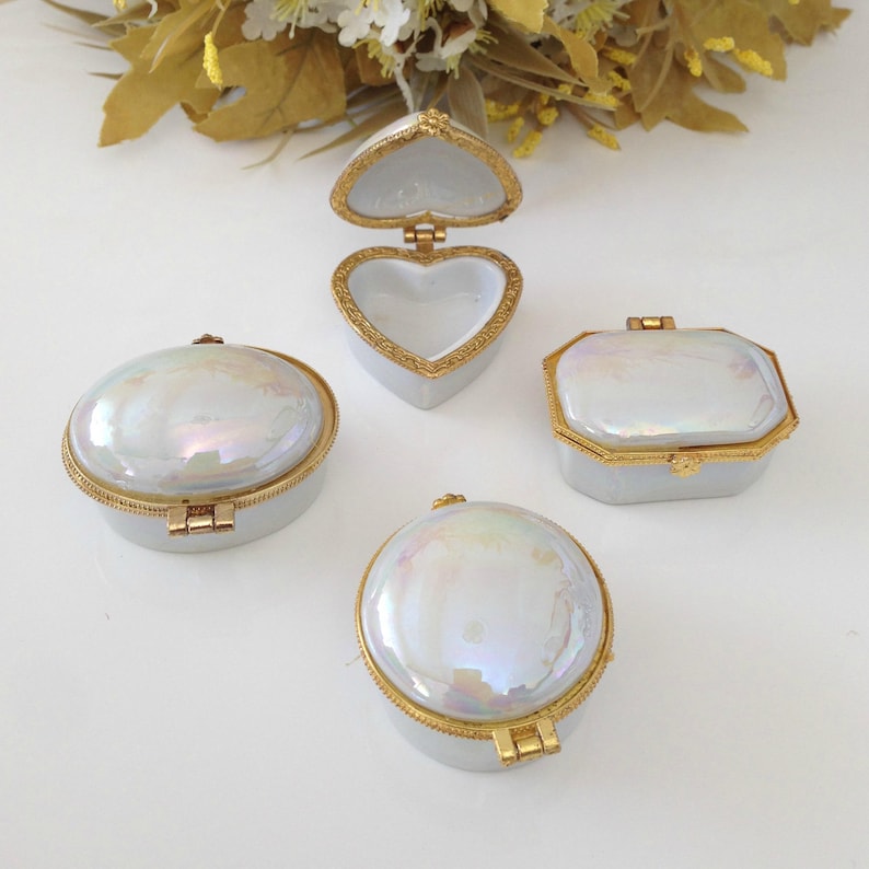 Decorated Porcelain Favor Box Mini Jewelry Box Bridal Shower Favor Party Favor Wedding Favors
