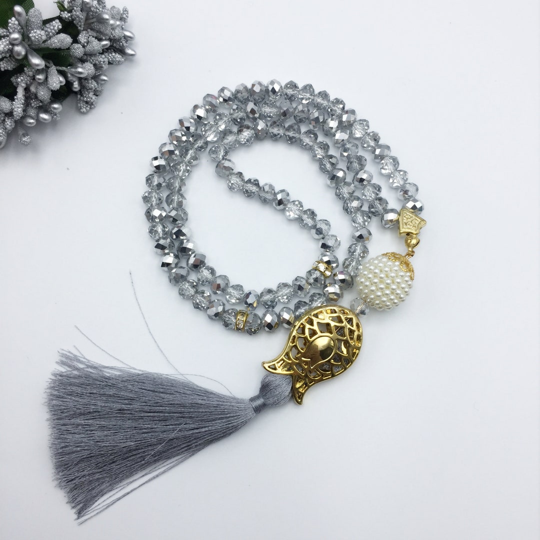 Tasbih 99 Beads Crystal Tasbih Pearl Tasbeeh Silver Crystal Etsy Canada