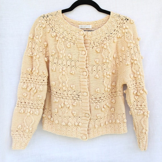Incredible Vintage Chunky Hand-knit Cardigan Sweat