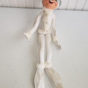 Vintage Annalee Dockor Frostig Silver Vit Holly Pixie Hylla Alv 14 i Jul Mobilitee Holly Accent Hatt Posebar