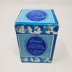 Vintage Cameo Quick Curl End Wraps per bigodini Home Perm Permanent Rod Papers 1970 Retro Movie Prop 1000 pezzi Blue Box