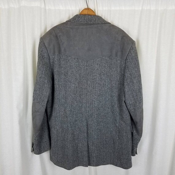 Vintage Pendleton Gray Wool Suede Patch Elbows Sh… - image 5