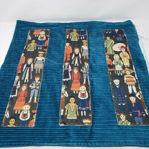 Vintage Children of the World Decorative Chenille Ribbed Handmade Decorative Throw Pillow Cover Accent Striped Home Goods