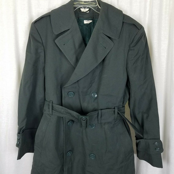 Vintage Military Issue Army Serge Green Gabardine Wool