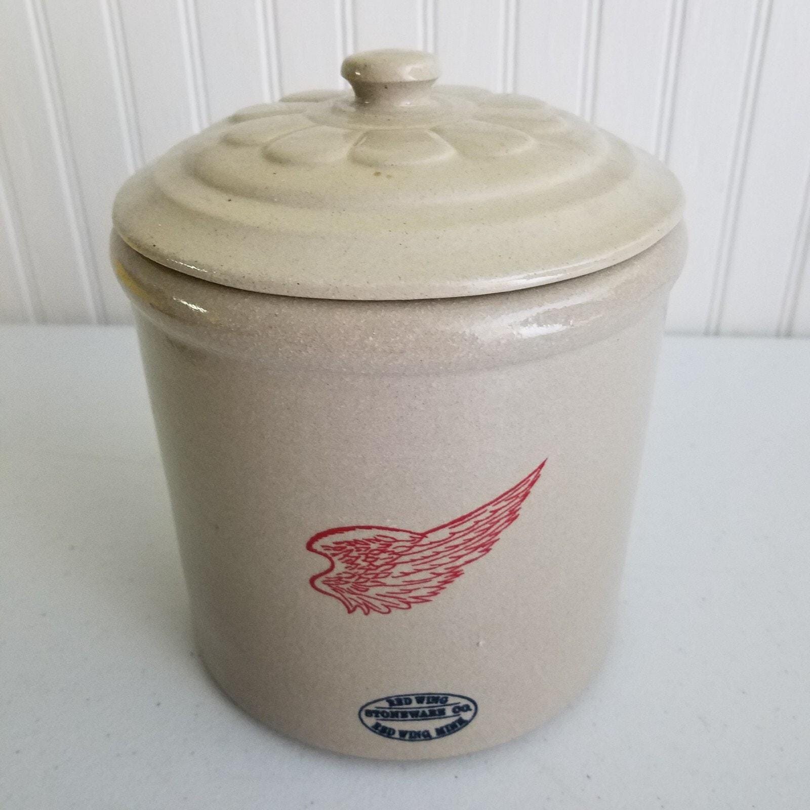 Vintage Redwing Mcdonalds Christmas 2005 Stoneware Crock Daisy Lid