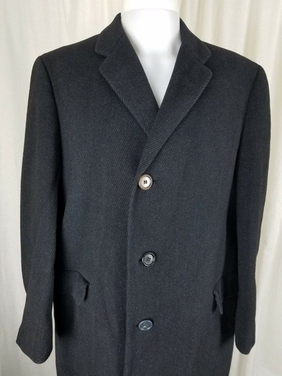 Vintage Hickey Freeman Pinstripe Long Winter Wool Cashmere Coat