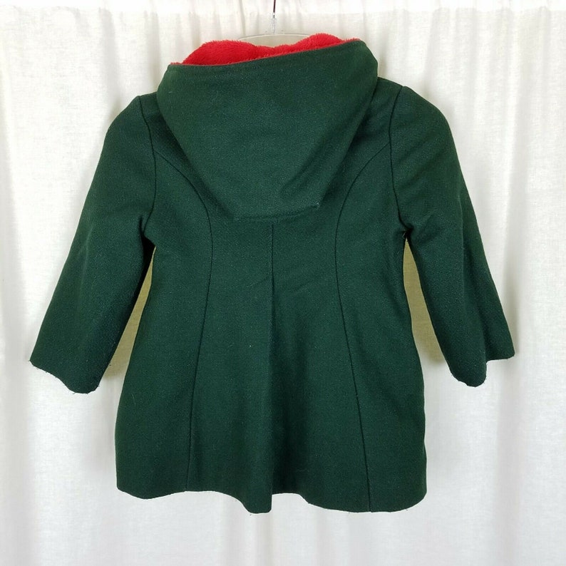 Vintage Philmark Fashion Winter Wool Peacoat Dress Coat Girls 3T Traditional German Austrian Clothing Green /& Red Nordic Embroidery