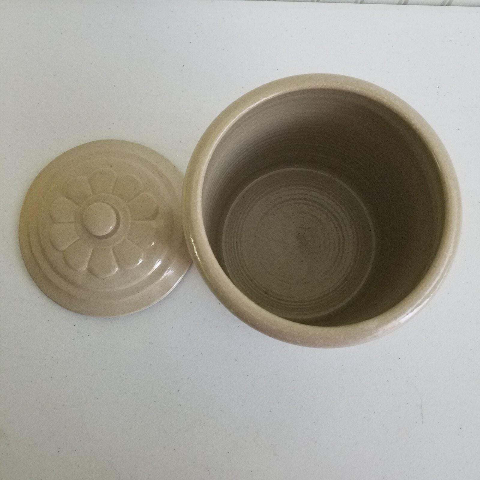 Vintage Redwing Mcdonalds Christmas 2005 Stoneware Crock Daisy Lid