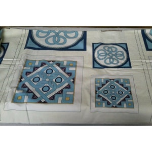 1994 True Lovers Knots EZ International Fabrics Panel Susan Mckelvey Quilt Medaillons Vintage Blau Weiß Patchwork Quilt Stücke